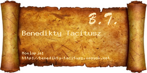 Benedikty Tacitusz névjegykártya